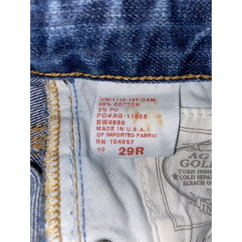 AG Adriano Goldschmied Woman's‎ Medium Wash Distressed Capri Raw Hem Size 29R